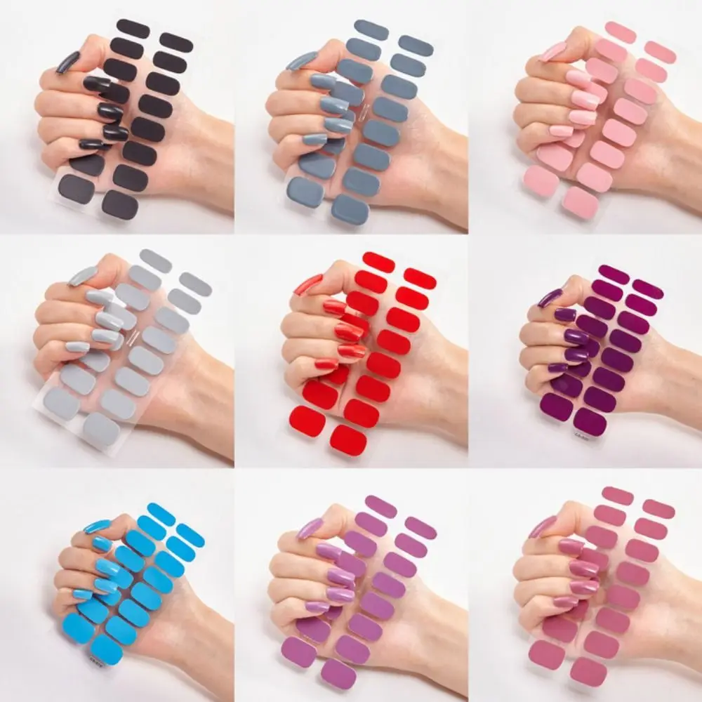 Self-Adhesive Nail Stickers Glitter Powder Full Cover Nail Wraps Nail Art Decoration Gradient Color Nail Polish Sticker