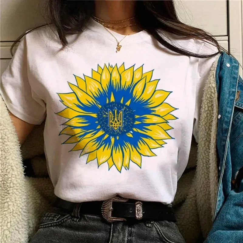 Damskie śmieszne bluzka harajuku damskie odzież designerska ukraińskie Ukrainian Ukrainian Ukraine Rwa t-shirty