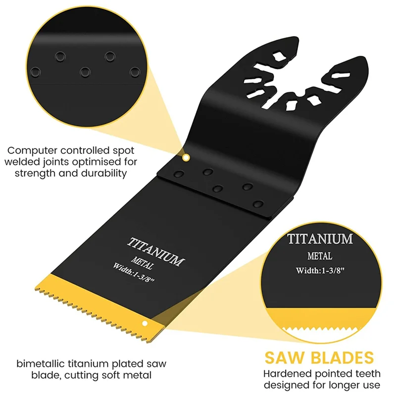 GTBL 12 lame per sega oscillanti in titanio, lame multiutensile per il taglio di materiali duri, chiodi metallici, legno e plastica