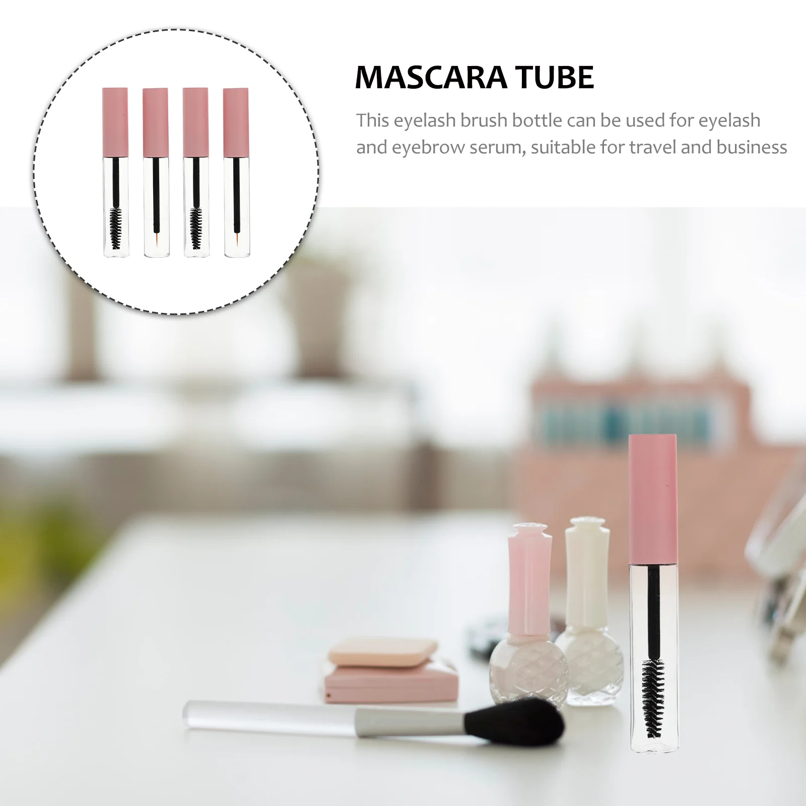 4 tubi vuoti per mascara, contenitori piccoli riutilizzabili trasparenti per animali domestici, per trucco fai da te, portaoggetti da viaggio, portabottiglie per mascara