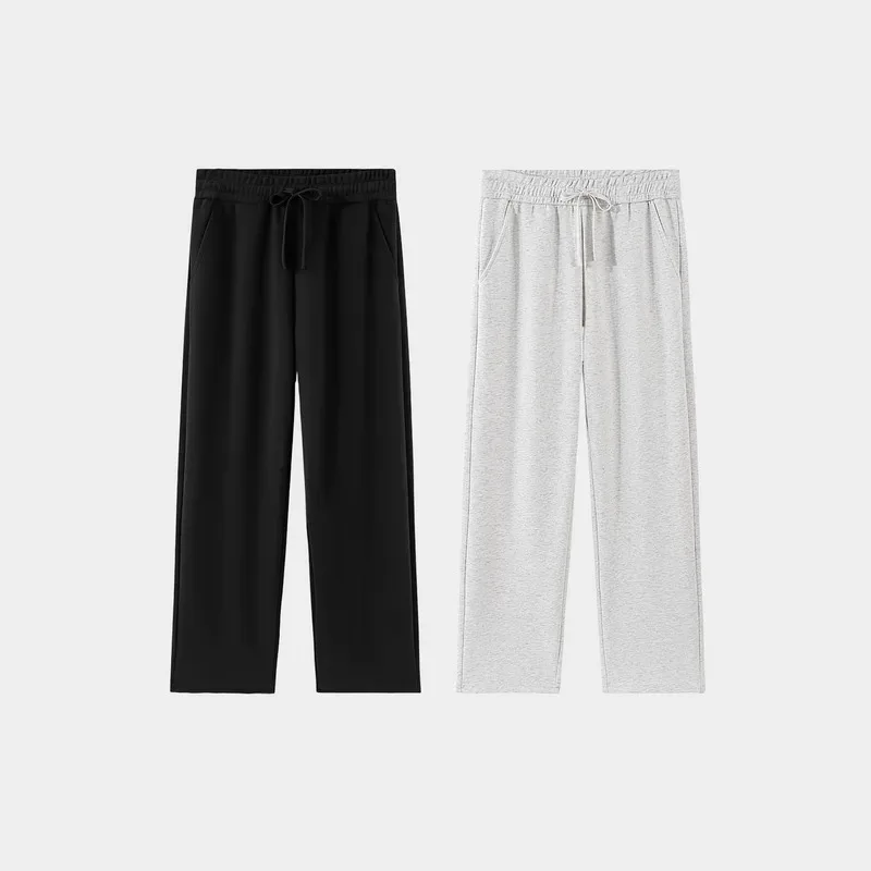 

Комплект из двух предметов: 2025 г., новый стиль, простые однотонные прямые брюки, повседневные брюки, мужские свободные и универсальные спортивные штаны