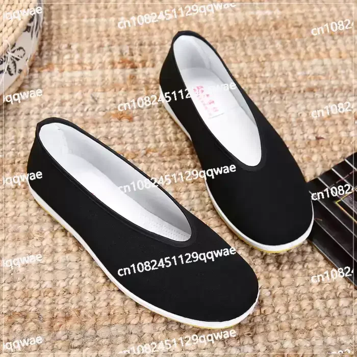 

Chinese Traditional Martial Arts Shoes Men Kung Fu Wing Chun Tai-Chi Wushu Black Cloth Shoes Sport Sneaker