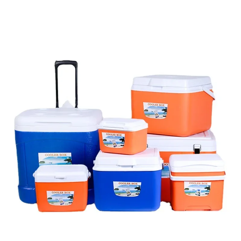 Outdoor camping trolley insulated box, portable food cold chain takeaway box, fresh-keeping and refrigerated delivery