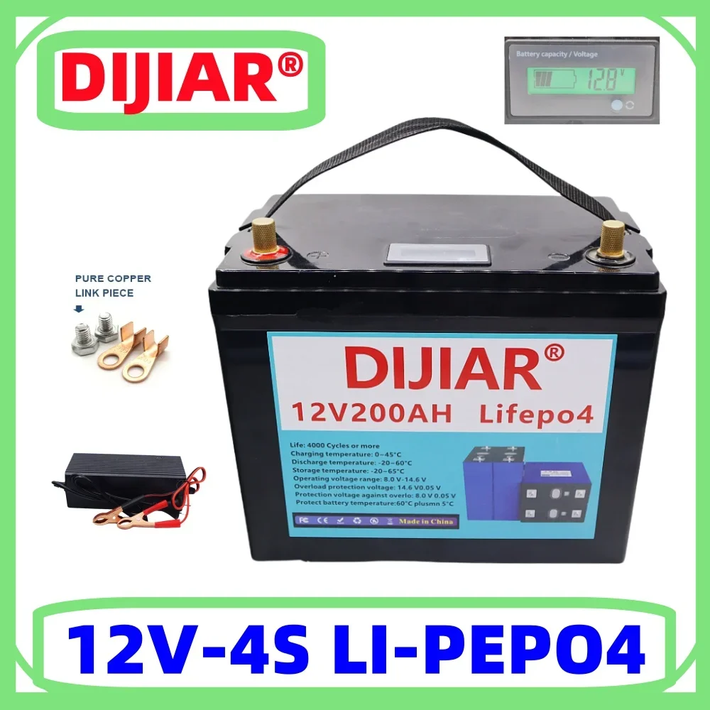 12V LiFePO4 battery 500Ah 400Ah 300Ah 200Ah built-in BMS lithium iron phosphate battery 6000+golf cart solar cycle life