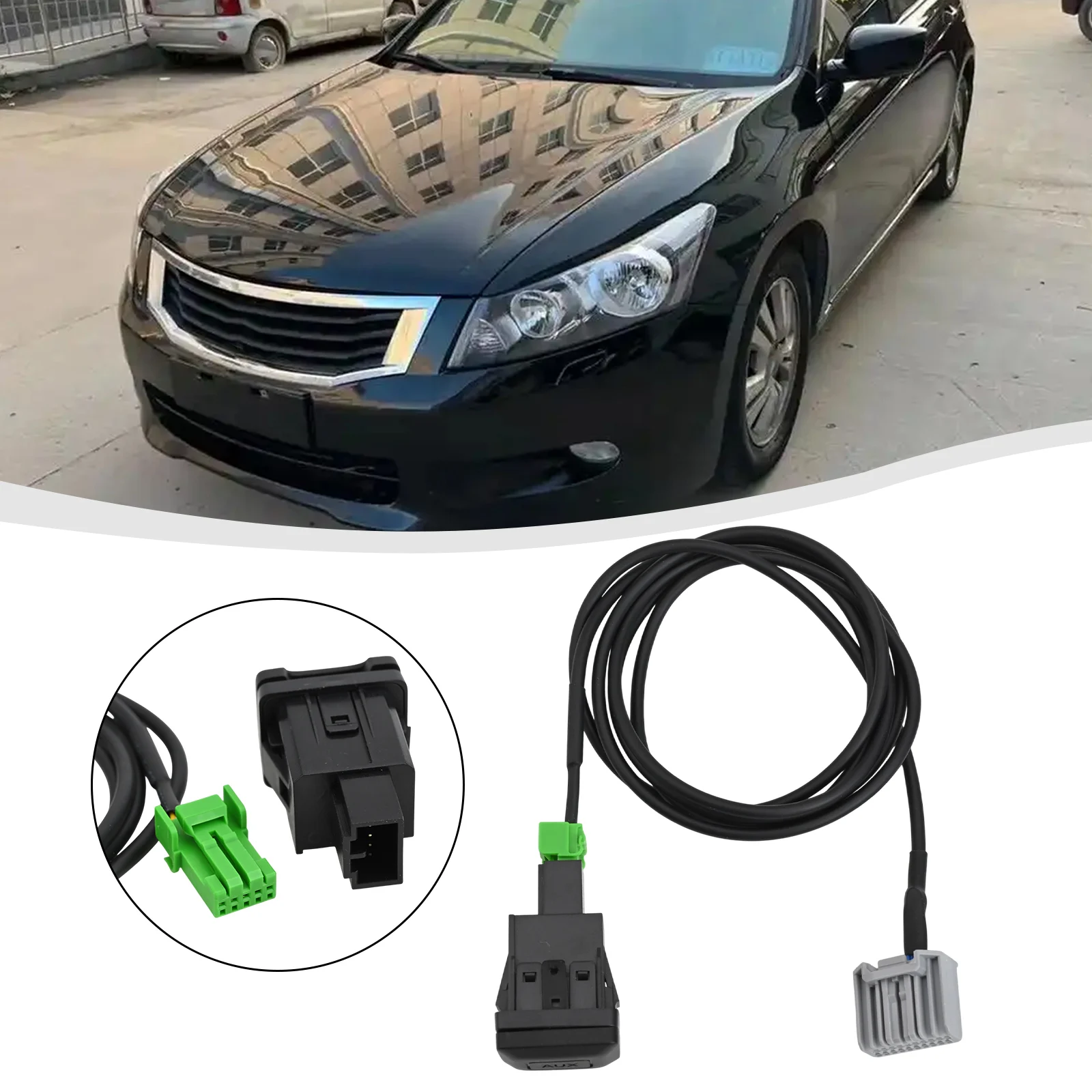Factory Radio AUX Port Expansion Harness with Plastic and Metal Connector for Honda For Civic 2006-2013 CRV 2008-2013