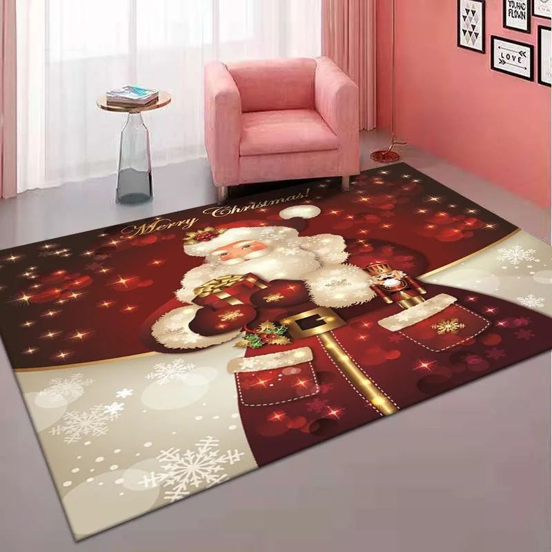 Alfombra antideslizante para decoración navideña, felpudo para sala de estar, sofá, mesa, área grande, entrada de dormitorio, baño