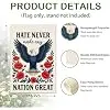 Hate Never Made Any Nation Great Eagle Floral Garden Flag 12x18'' cci