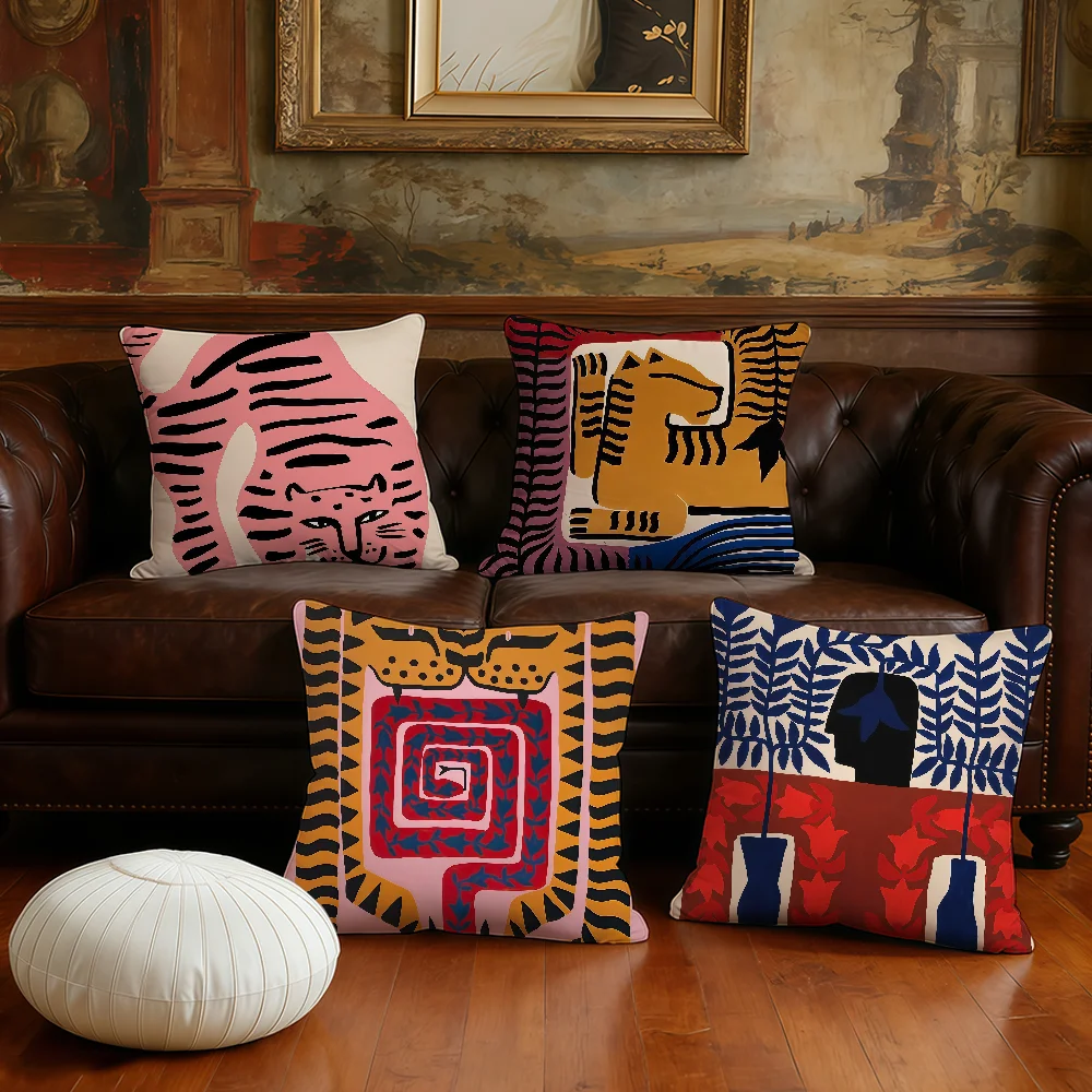 Exotic Animals & Abstract cushion cover Plush Fabric Soft Double Sided Print Sofa Cushion Cover Throw Pillow Covers