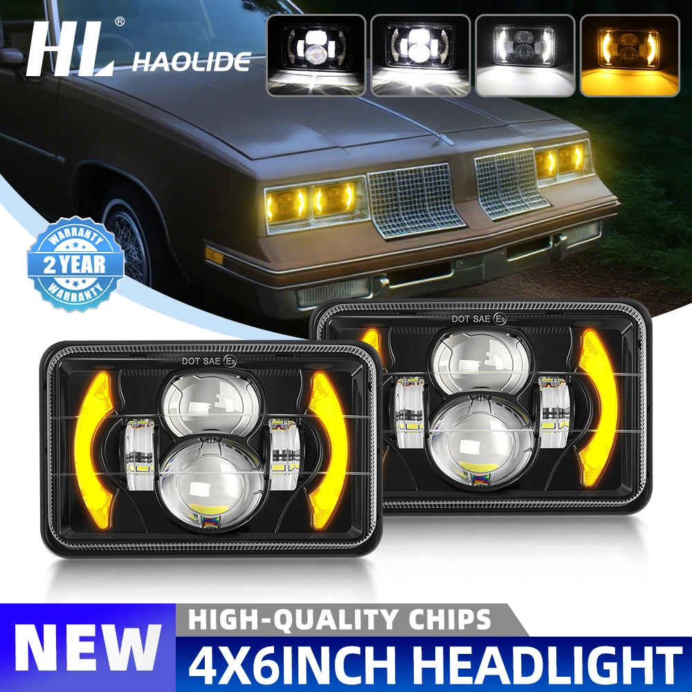 

HL 4x6 Square Led Headlight Sealed High Low Beam DRL Turn Signal Light for Kenworth Peterbilt H4651 H4652 for Chevrolet S10 1995