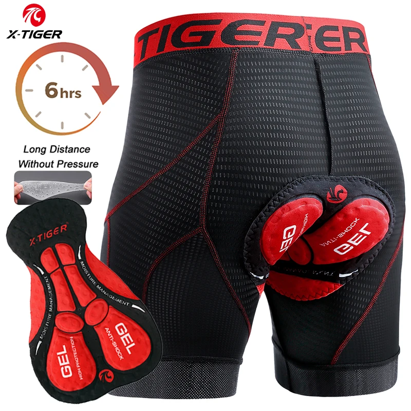 X-TIGER pantalones cortos de ciclismo para hombre, ropa interior de ciclismo de malla transpirable, almohadilla de Gel, pantalones cortos para