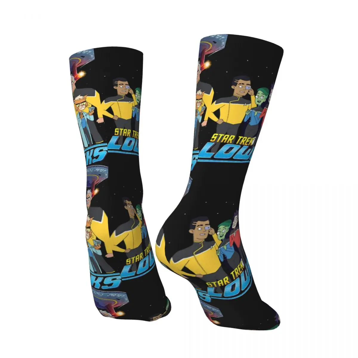 Crazy compression Main Character Sock for Men Harajuku S-Star Trek Lower Decks Quality Pattern Crew Sock Casual