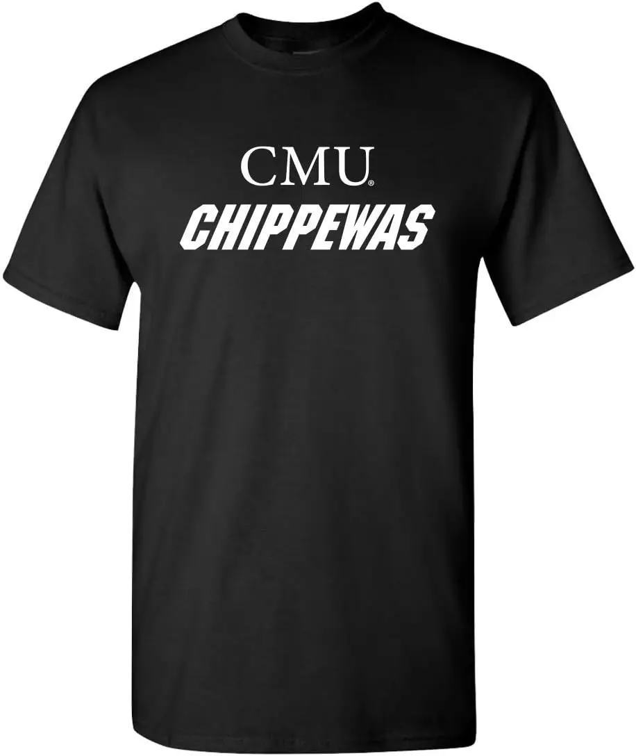 CreateMyTee | CMU White Text Chippewas T-Shirt | Central Michigan University Logo Apparel Mens/Womens T-Shirt