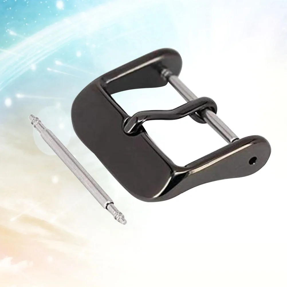 4 szt. klamer do zegarka ze stali nierdzewnej 18 mm do silikonowych pasków do zegarków elektronicznych, zamiennik z narzędziem, czarne