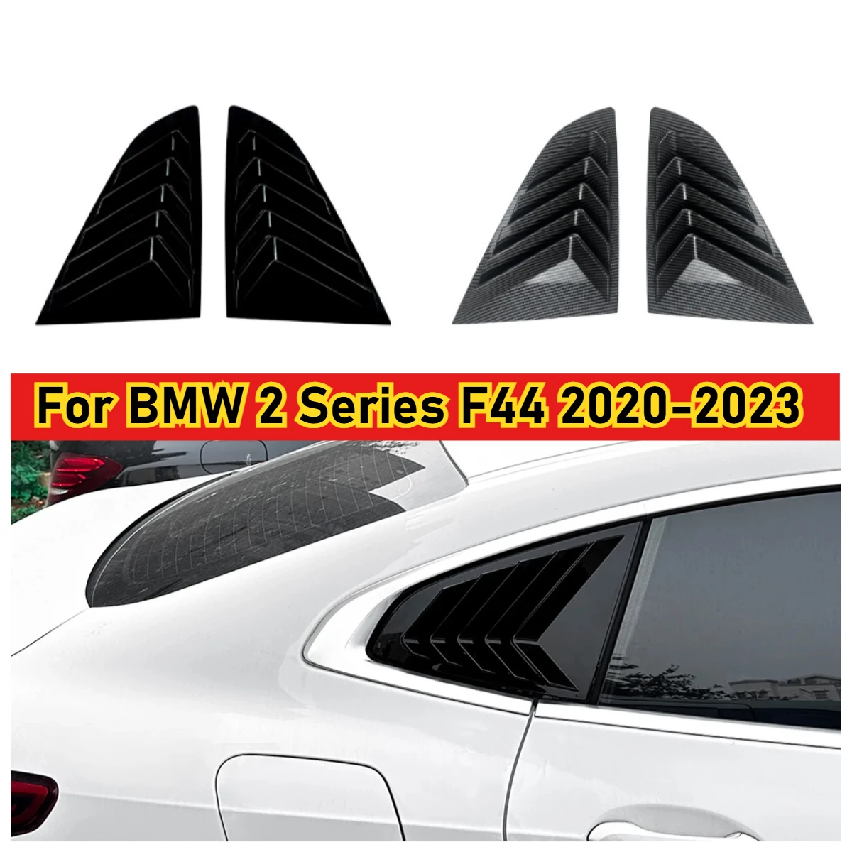 

Накладка жалюзи заднего бокового окна из АБС-пластика для BMW 2 серии F44 2020-2023, заднее боковое стекло, солнцезащитный козырек, треугольная накладка
