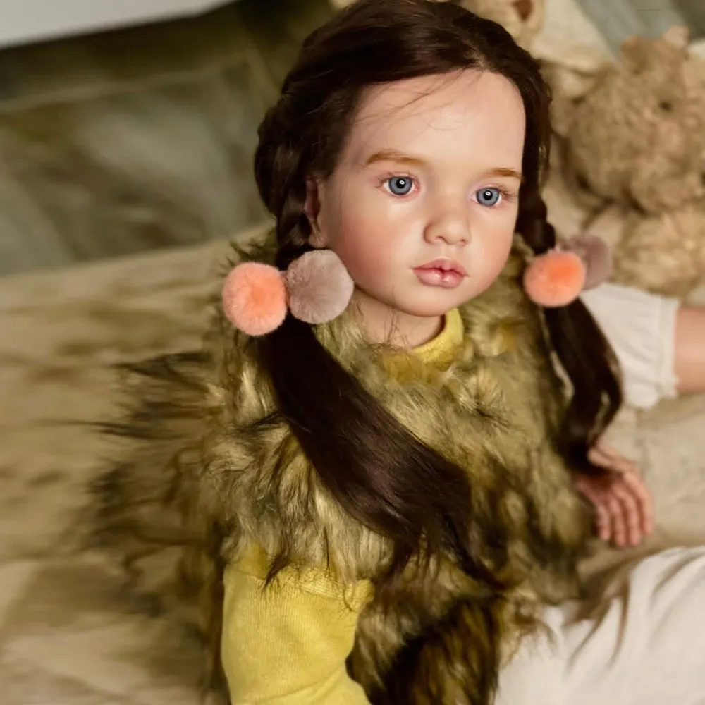 42in Girl Toddler Reborn Doll Aloneka  Artist Painted Rooted Hair Fully Assembled And Dressed Nicely