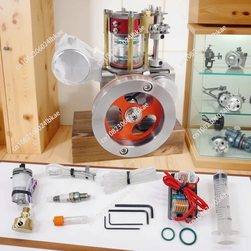 16CC Transparent Cylinder Vertical 4-Stroke Water-Cooled Engine Model Creative Mechanical Toy Science Physics Experiment