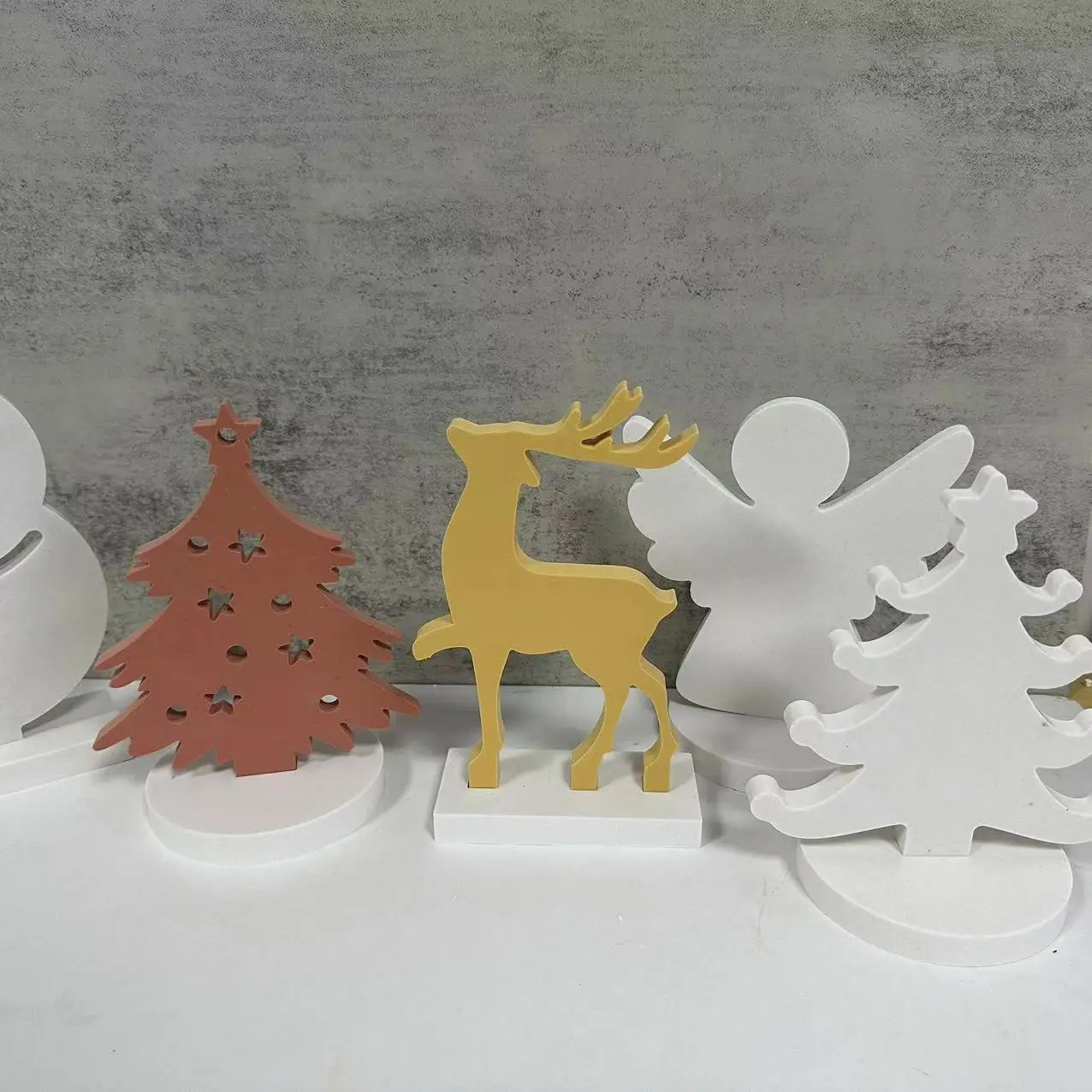 Diy Christmas Series Snowman Christmas Tree Elk Set Table Silicone Mold Plug-In Set Table Gypsum Drop Glue Mold