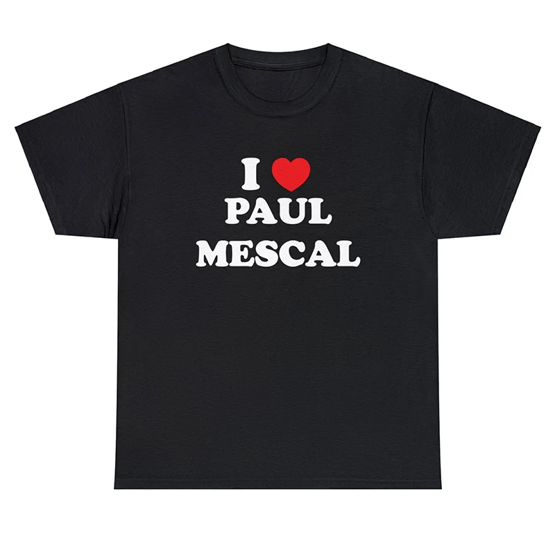 

I Heart Paul Mescal Unisex Heavy Cotton Tee Summer Fashion Fans Gift Harajuku Short Sleeve T-shirt Women Camisetas T Shirts