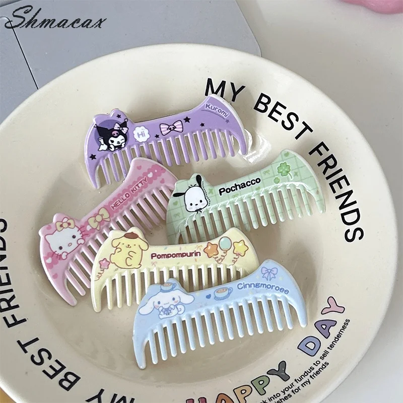 Kawaii Sanrio Hello Kitty Hair Clip Kuromi Comb Cinnamoroll Pochacco Hair Pin Bangs Side Clip Sweet Girl Headwear