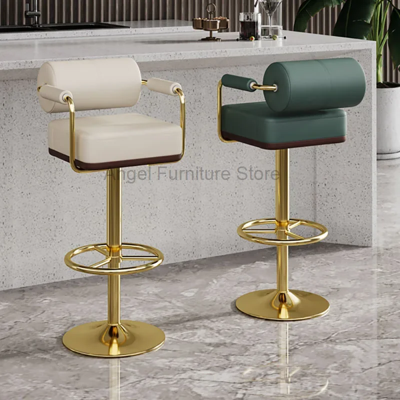 

Cushion Metal Bar Stool Design Telescopic Personalized Adjustable Height Party Chairs White Luxury Taburetes De Bar Furniture