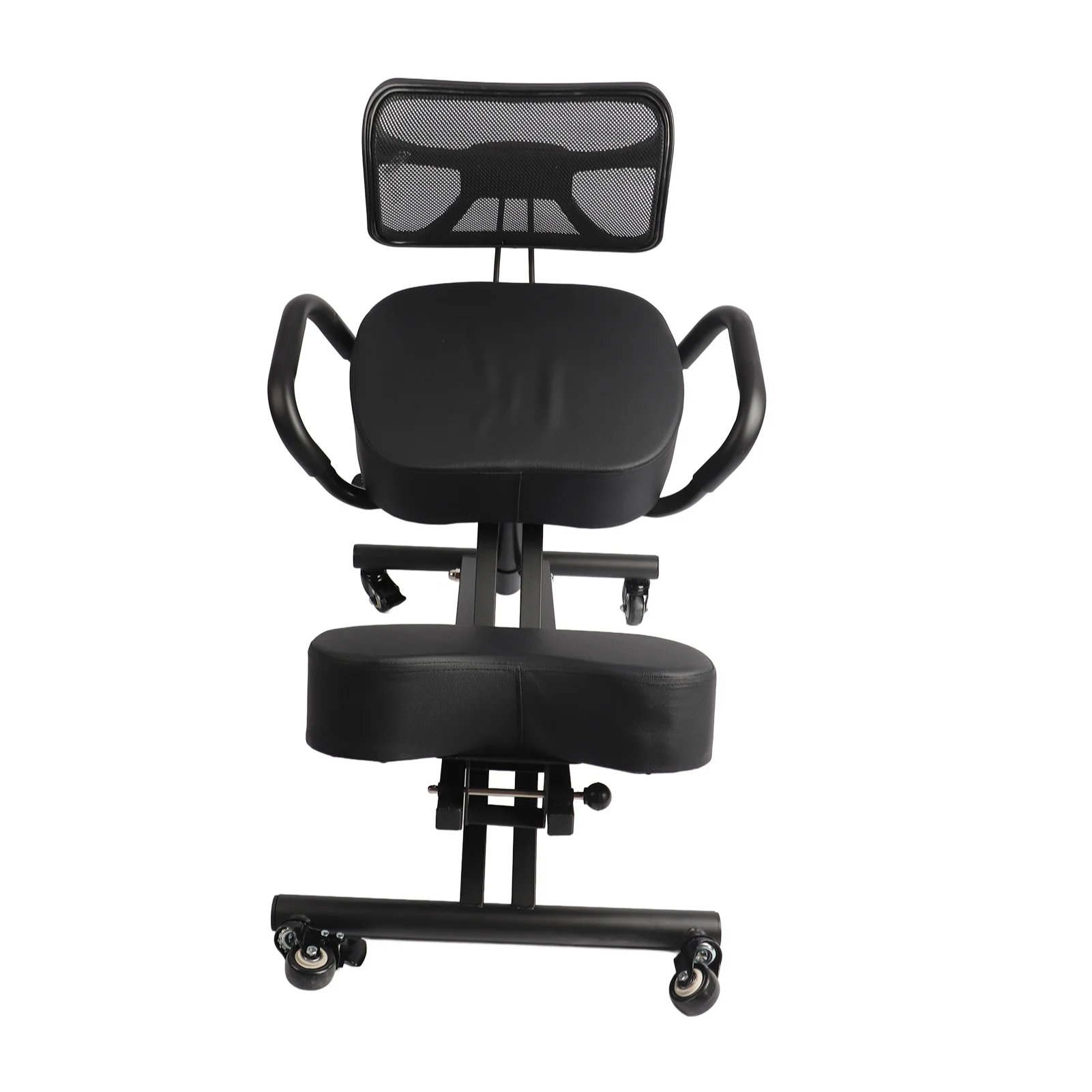 Kneeling Chair Adjustable Kneeling Chair Height Adjustable Ergonomic Breathable Back Support Kneeling Chair with Leather Cushion