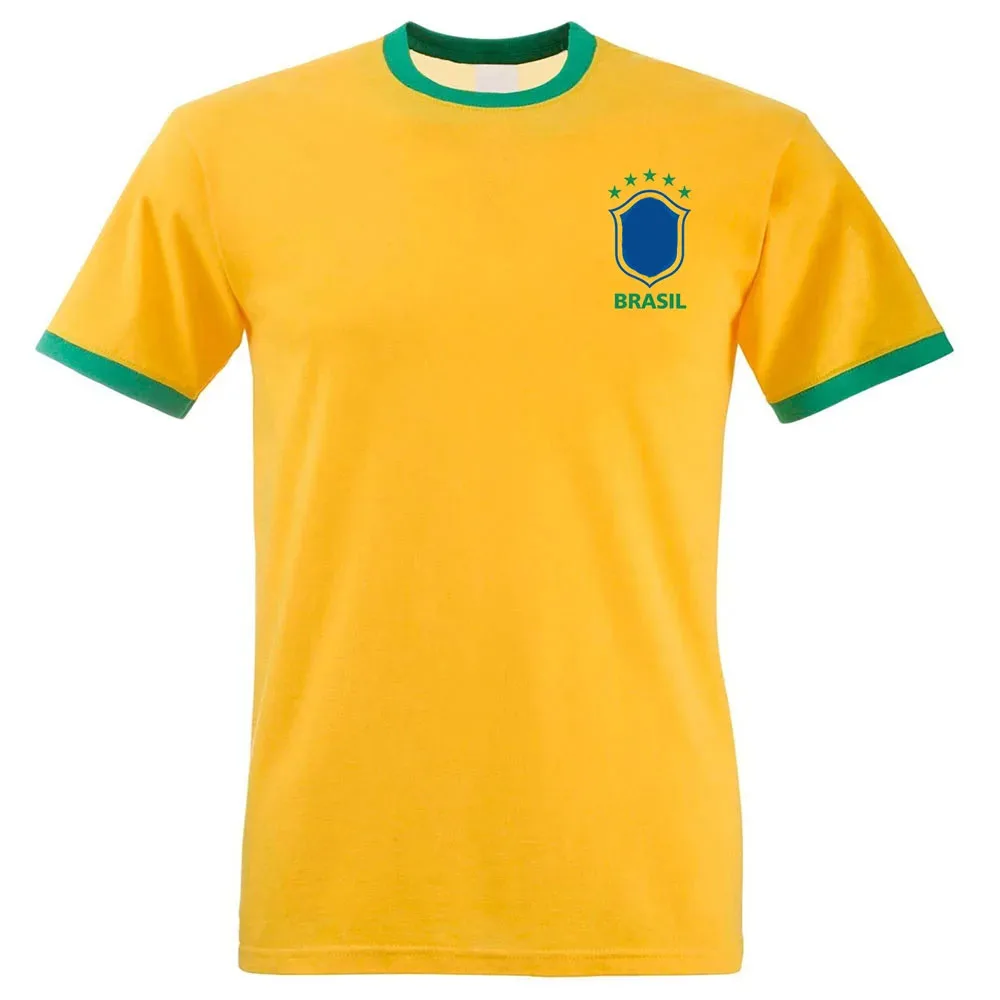 Men Women Tee Brazil 1970 Footbal Jersey Short Sleeve Loose Unisex T-shirt Fashion Design Graphic Print Merch Tshirt Casual Male