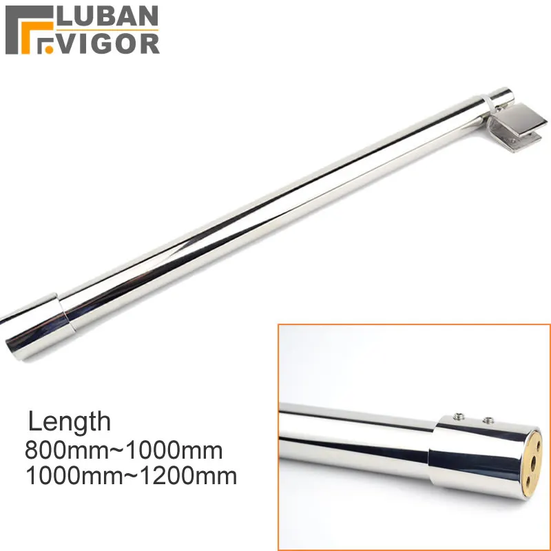 80-120CM Stainless steel Shower Glass door fixed rod clip support bar Plane fixed Adjustable length