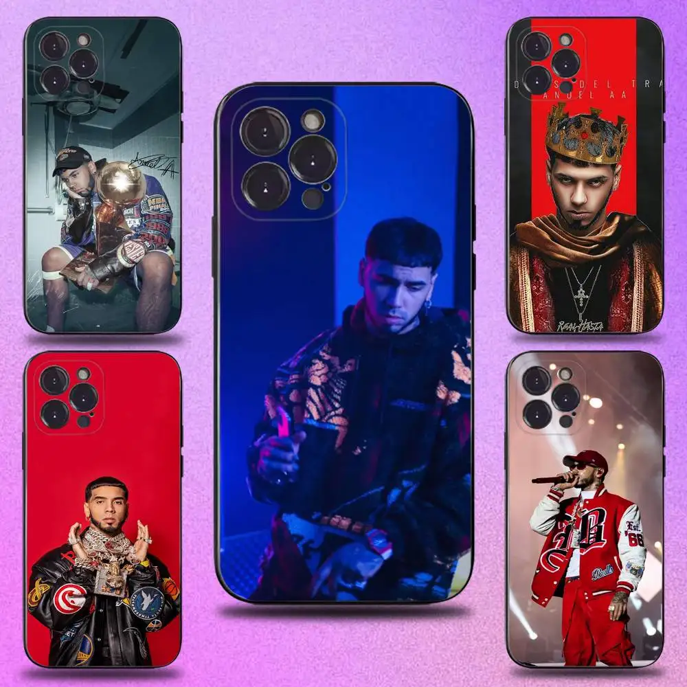 

Babaite Rapper A-Anuel AA Phone Case For iPhone 16,15,14,13,12,11 Plus,Pro Max,XS,X,XR,SE,Mini,8,7,Soft Silicone Black Cover
