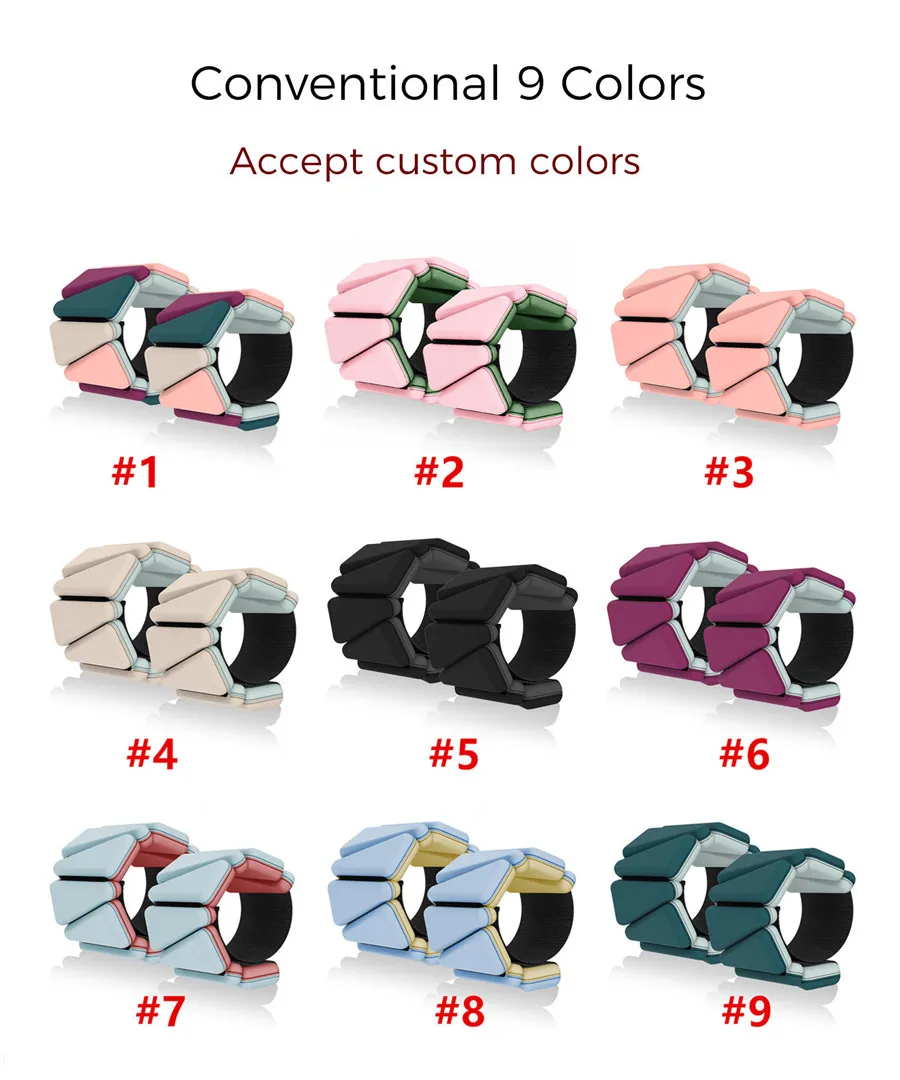 Multicolor Men Women Silicone Ankle Wrist Weights Adjustable Arm Leg Weighted Bracelets for Swiming Sports Home Gym Fitness