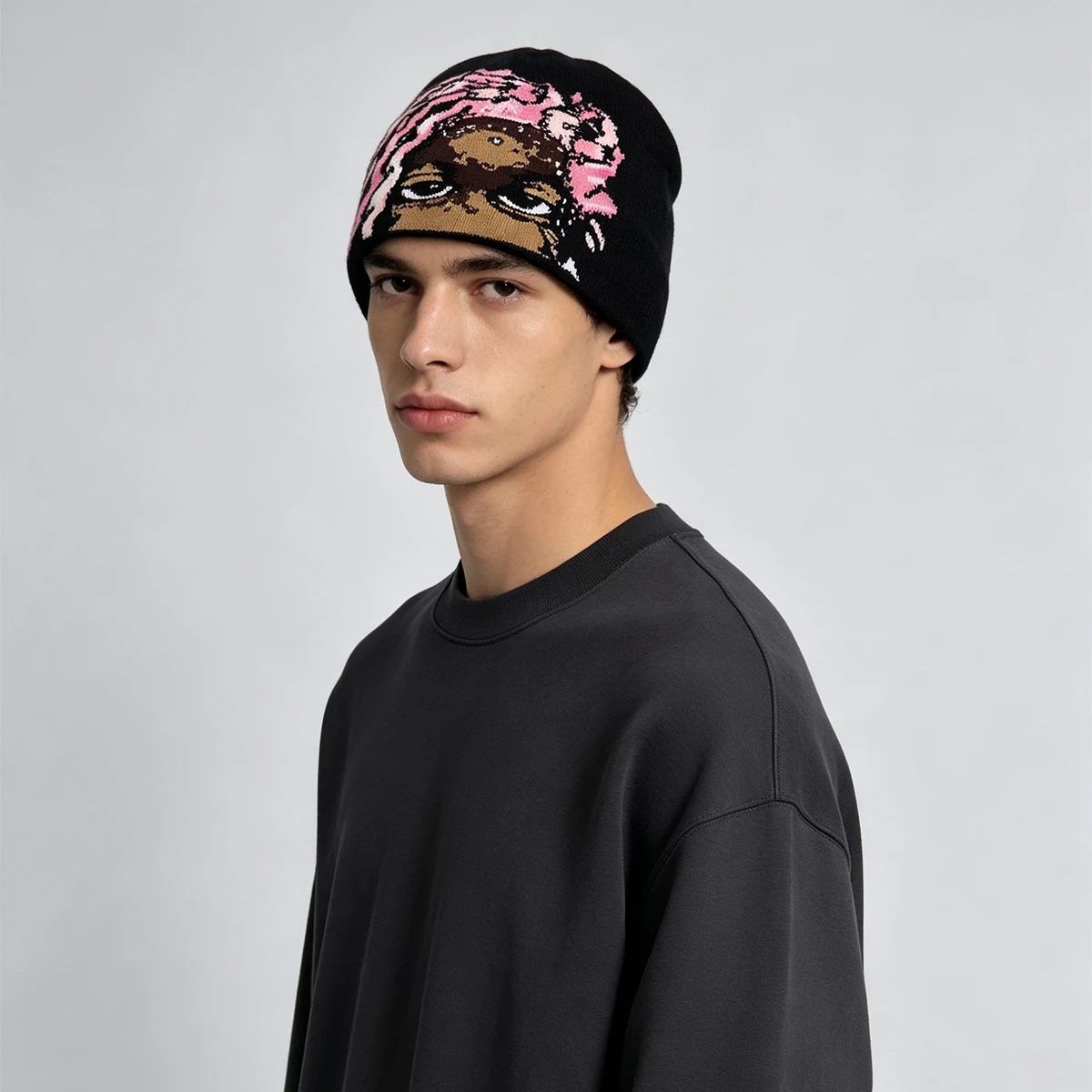 Cartoon Hip-hop Jacquard Bug Knitted Hats Personal New Men Women Warm Street Versatile Color Block Fashion Casual Retro Beanies 3