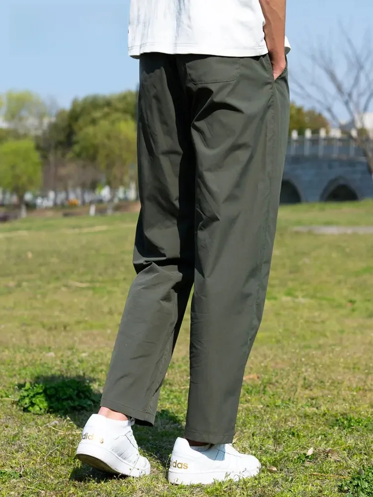 

Мужские повседневные рабочие брюки прямого кроя для активного отдыха, модные летние длинные брюки из дышащего полиэфирного волокна