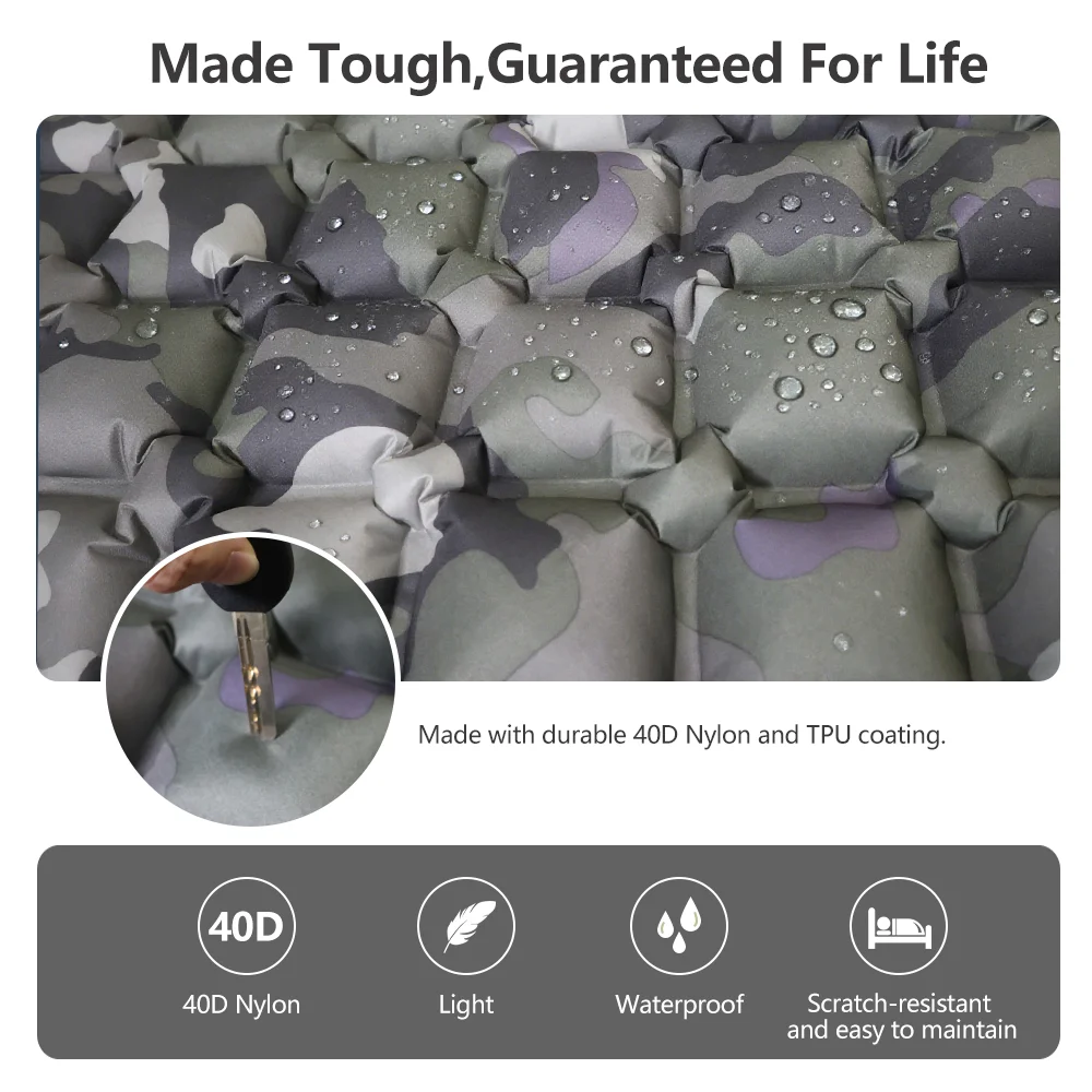 TARKA 1 قطعة التخييم نفخ فراش وسادة هوائية ، تصميم جديد قابل للربط ، الرحلات الذاتي نفخ حصيرة وسادة النوم تضخيم حصيرة #6