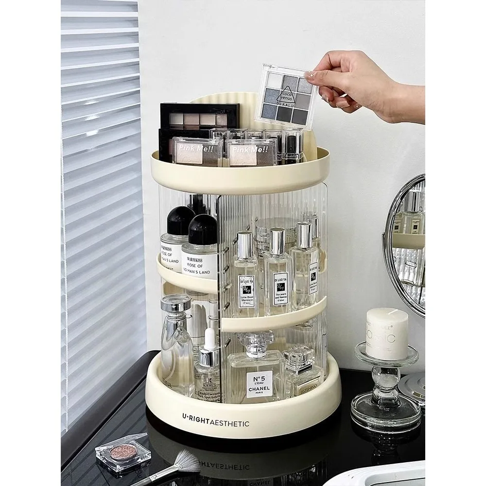 

Cosmetics Storage Box Dresser Rotatable Shelf Bedroom Tabletop Necklac Perfume Skin Care Products Transparent Jewelry Organizer