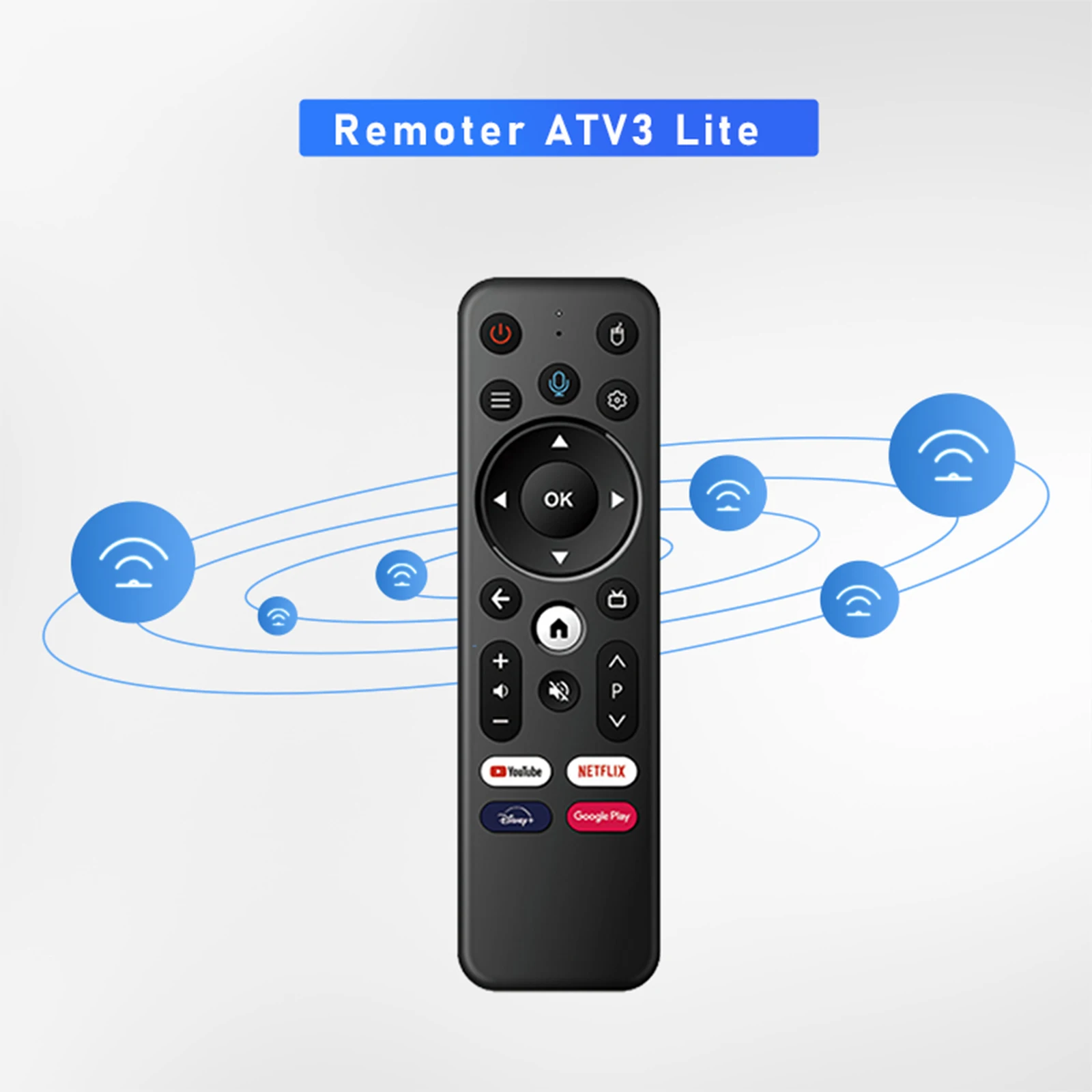 Boxput Remoter لاسلكي جهاز تحكم عن بعد ، جهاز تحكم عن بعد مخصص ، ATV3 لايت ، صوت BT ، iATV ، Q3 ، عصا تلفزيون ذكي أندرويد