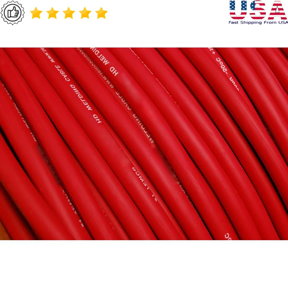 25ft 1/0 AWG Welding Lead & Car Battery Cable Copper Wire Red Made in USA 285 Max Amps 600V Highly Flexible Resistant to Cuts