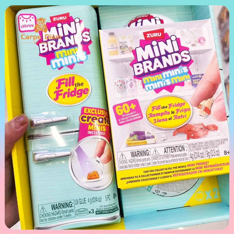 

Мини-холодильник Zuru, слепая коробка, мини-бренды, загадочные коробки, модная модель для ролевых игр, домашний миниатюрный холодильник, коллекционный набор игрушек
