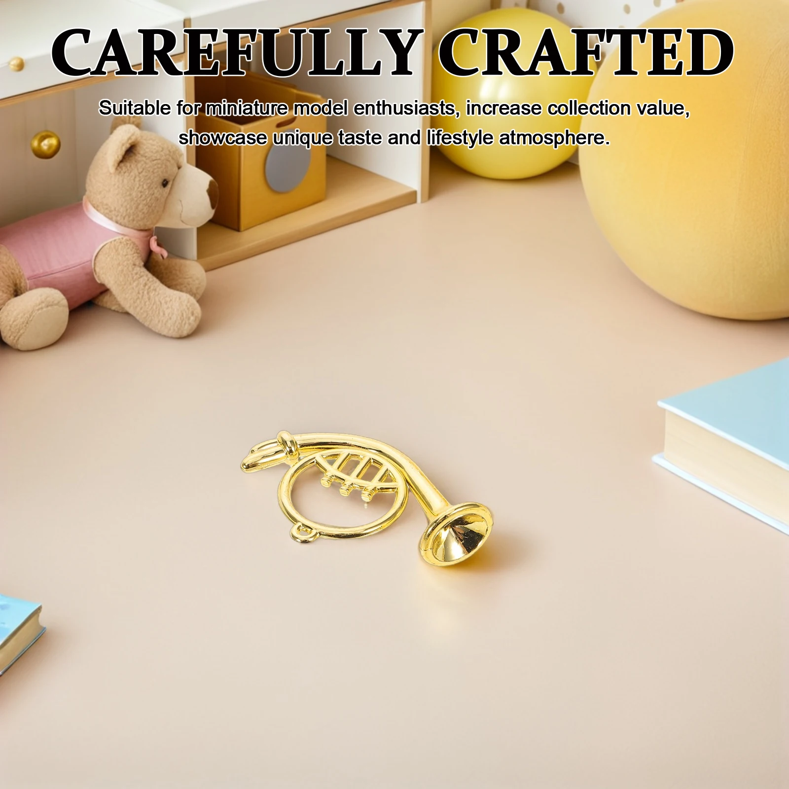 

Miniature Musical Instrument Decoration Flute Model Trumpet Dollhouse Accessory Child