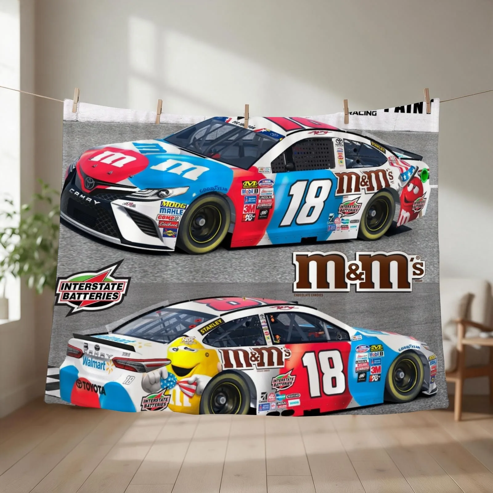 kyle busch Throw Blanket couch cozy soft plush fuzzy picnic outdoor blanket