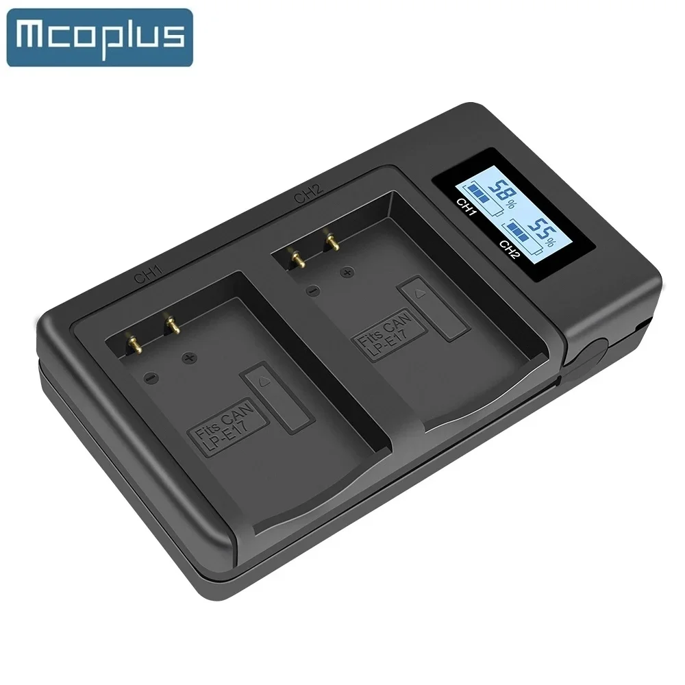 Mcoplus LP-E17 USB Dual Battery Charger for Canon EOS R8 R10 R50 RP 77D 750D 760D 800D 8000D, M6 II M6 M5 M3 /Rebel SL2 SL3 T6i