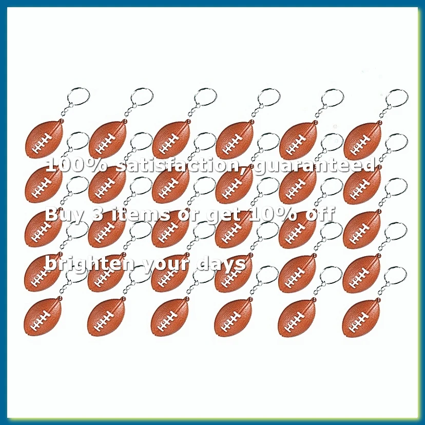 ●30 Pack Rugby Ball Keychains for Favors,Rugby Stress Ball,School Carnival Reward,Sports Centerpiece Decorations-ABFB