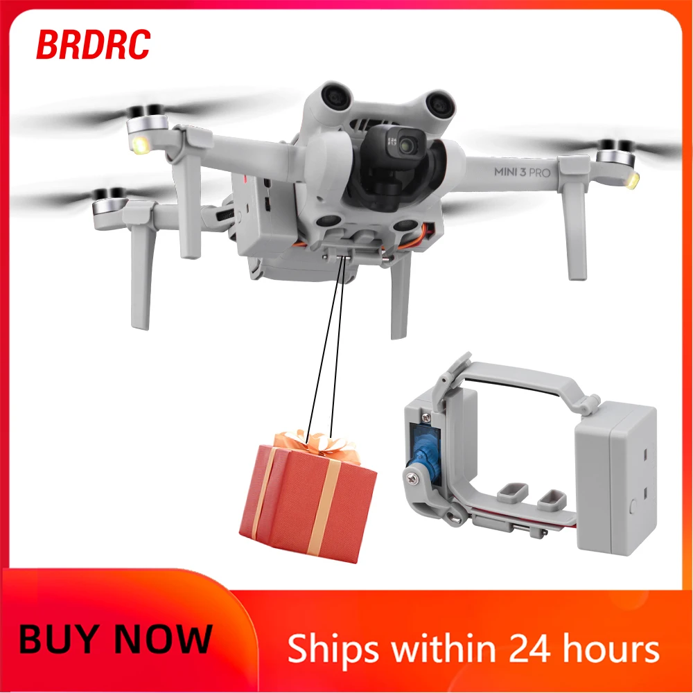 BRDRC Drone Airdrop Air Drop System for DJI MINI 3 PRO Thrower Fishing Bait Wedding Ring Gift Throw Deliver Life Rescue