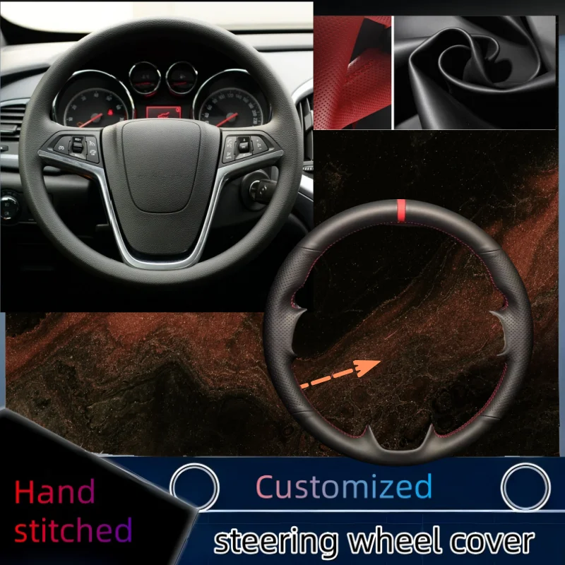 

Car Steering Wheel Cover For Opel Astra (J) 2009-2015 Meriva (B) 2010-2017 Zafira (C) 2011-2016 Hand-stitched Microfiber Leather