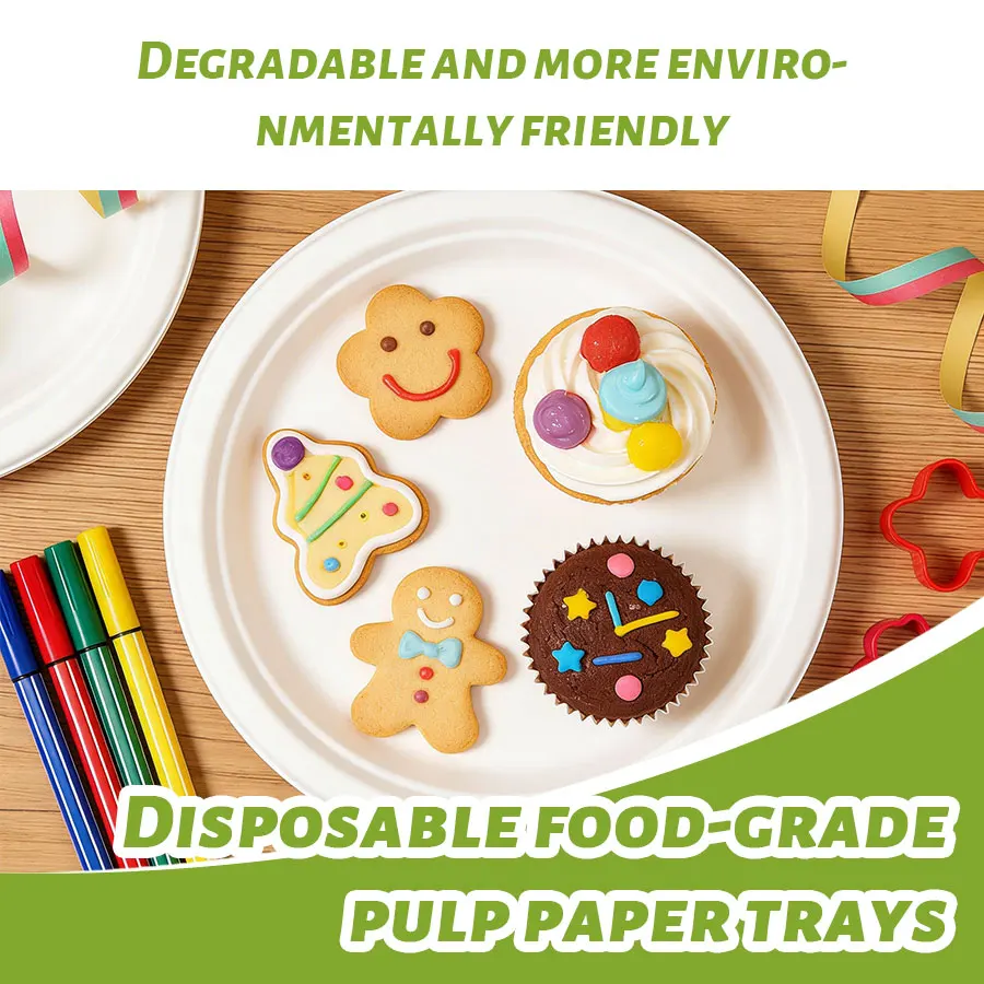 

Party 9-Inch Compostable Plates (50-Pack) – Bagasse Disposable Dinner Plates, Biodegradable & Eco-Friendly, White