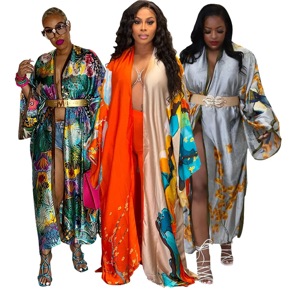 

2025 Fashionable New Printed Women's Clothing Three-color Optional One-size-fits-all Blouse Seaside Vacation Sunscreen Clothing