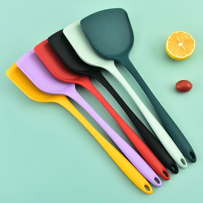 Household Silicone Spatula for Non-Stick Pots Chinese Style Kitchen Utensil Stir-Fry Spatula Heat Resistant Cooking Tool