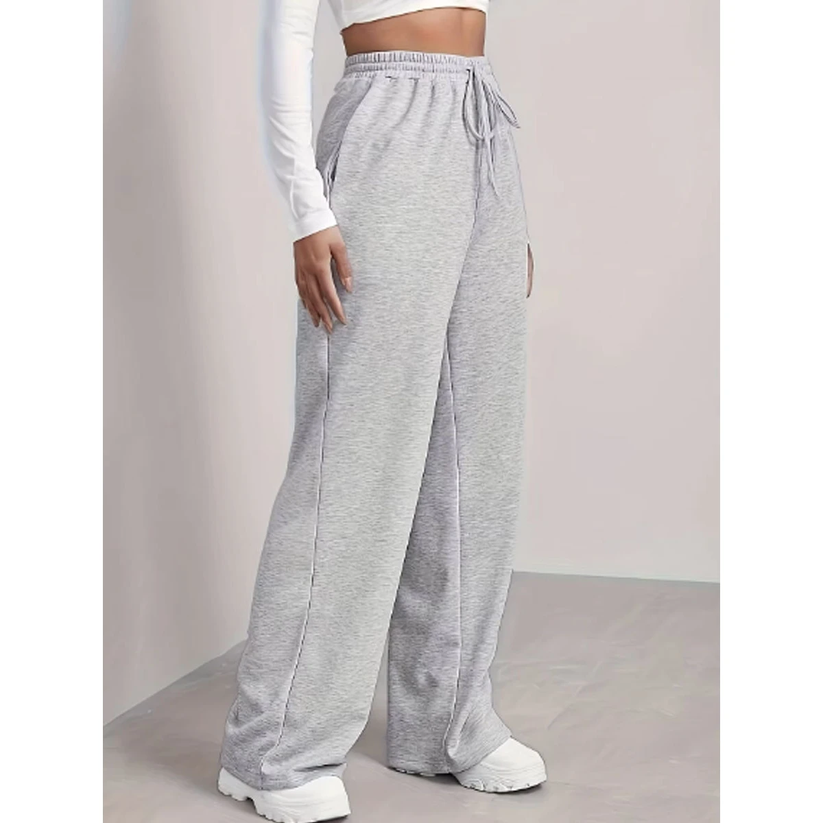 Ey American Spor-pantalones informales holgados para mujer, cintura alta, fibra de poliéster, para ir al trabajo, colección de verano 2024