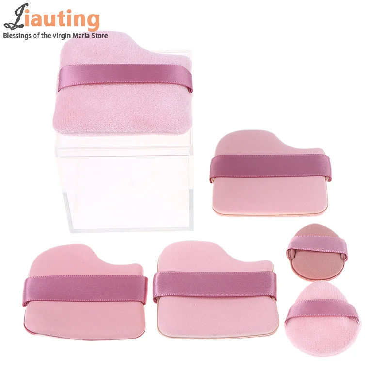 6 قطعة/المجموعة الوردي مسحوق نفخة البسيطة الإبهام مسحوق نفخة المخفي أحمر الخدود ماكياج جاف ورطب لينة الجلد ودية يتدفقون وسادة هوائية #6