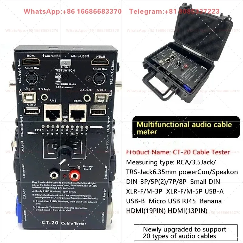 CT20 Multi-Function Audio XLN Signal Audio Battery Line Measuring Instrument  Line Measuring Tool