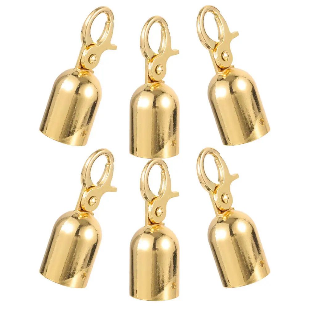 6Pcs Rustproof Zinc Alloy Rope End Snap Hook Cord Stopper for Guardrail Railing Rope Hanging Crowd Control Stanchion Barrier