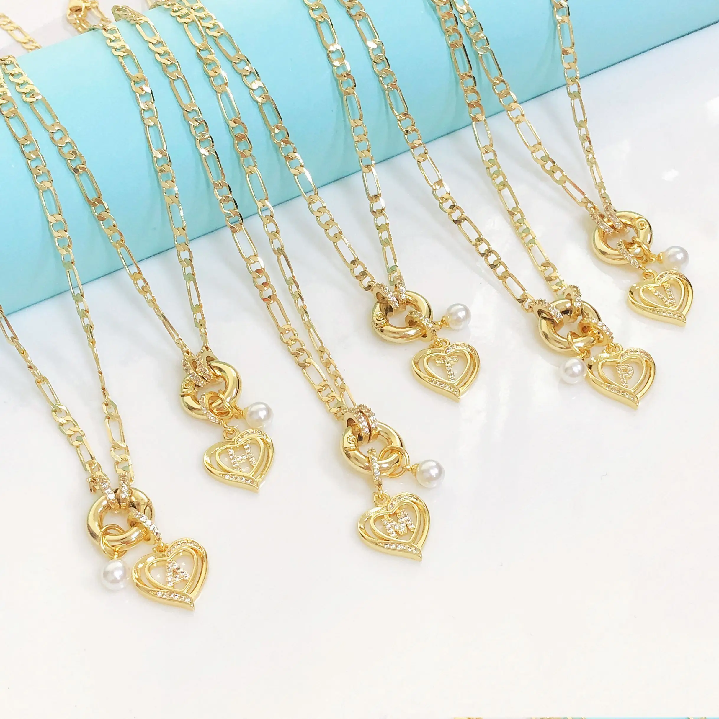 جديد وصول مطلية بالذهب زركونيا 26 الحروف الأولية A-Z مكتنزة سلسلة قلادة للنساء فتاة حفل زفاف اسم الأبجدية مجوهرات #1